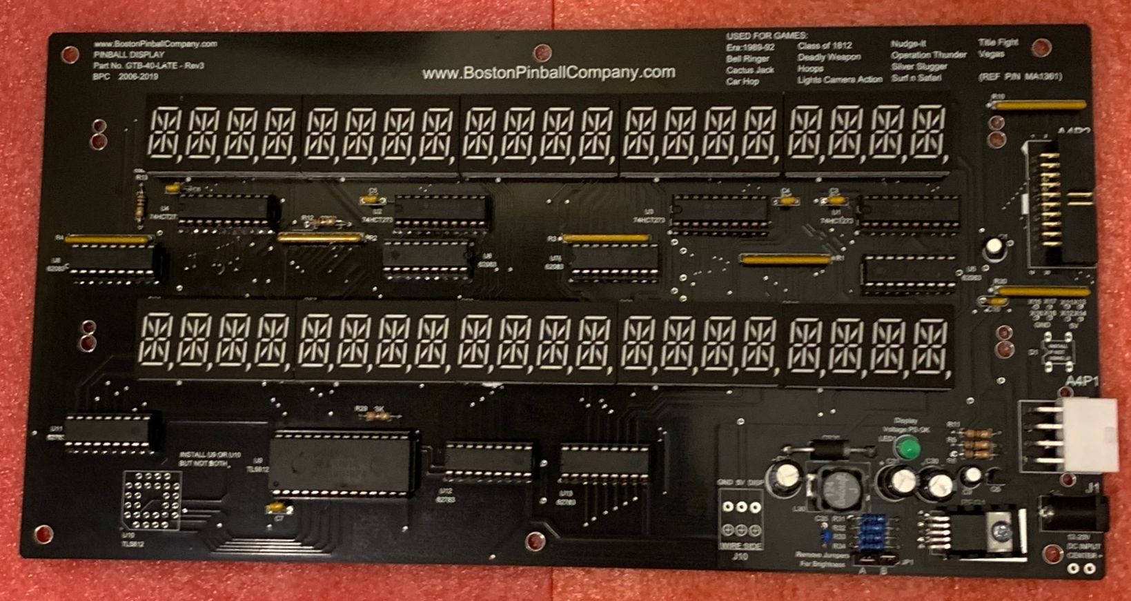 Replacement DIsplays for Gottlieb Pinball Machines
