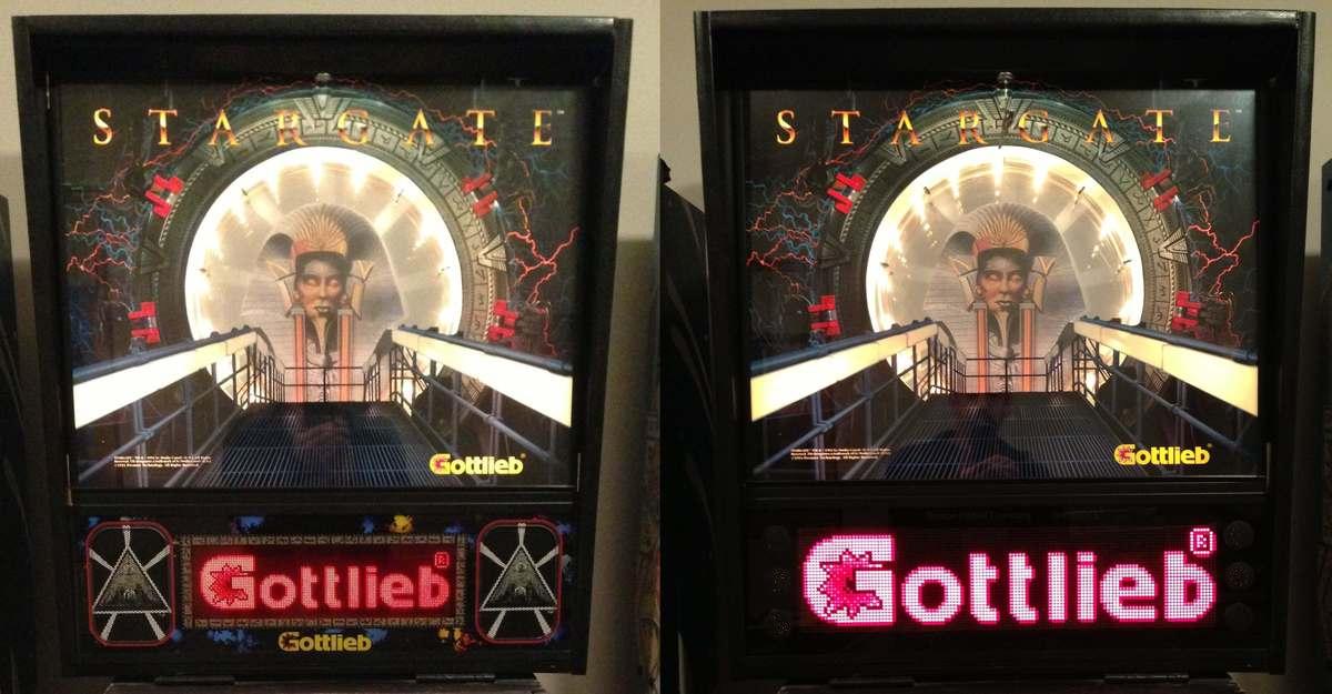 GiantDOTS LED dot matrix display DMD on a pinball machine